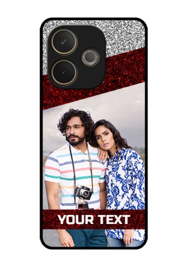 Oppo A5 Pro 5G Custom Glass Phone Case - Image Holder With Glitter Strip Design