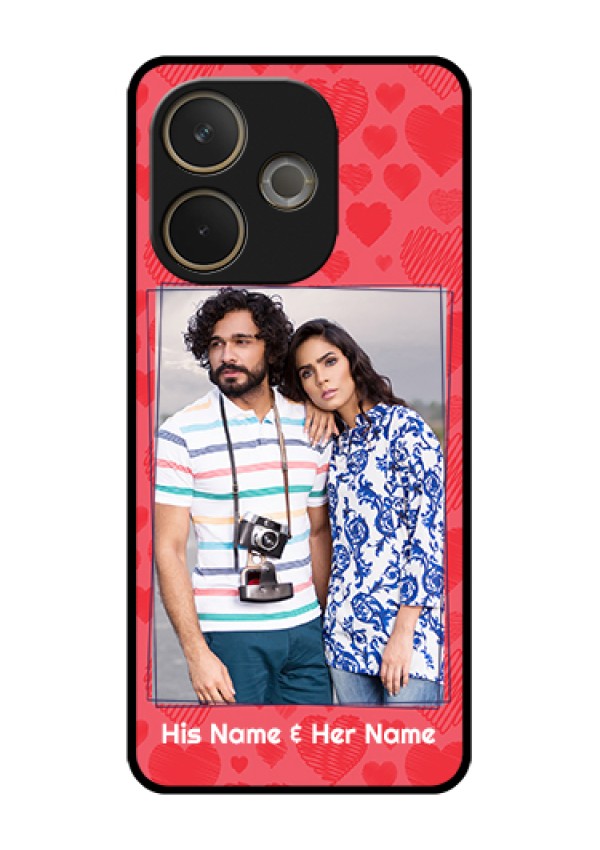 Oppo A5 Pro 5G Custom Glass Phone Case - With Red Heart Symbols Design