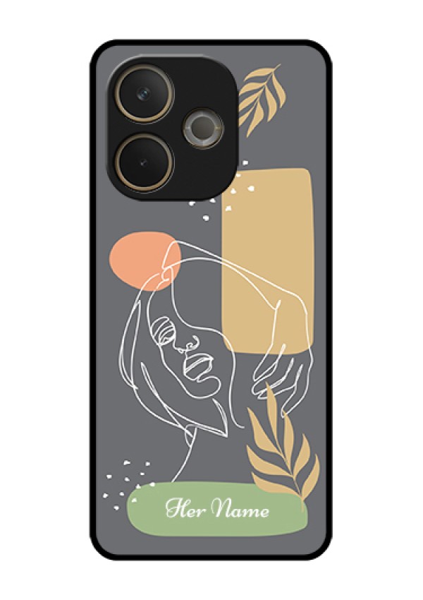 Oppo A5 Pro 5G Custom Glass Phone Case - Gazing Woman Line Art Design