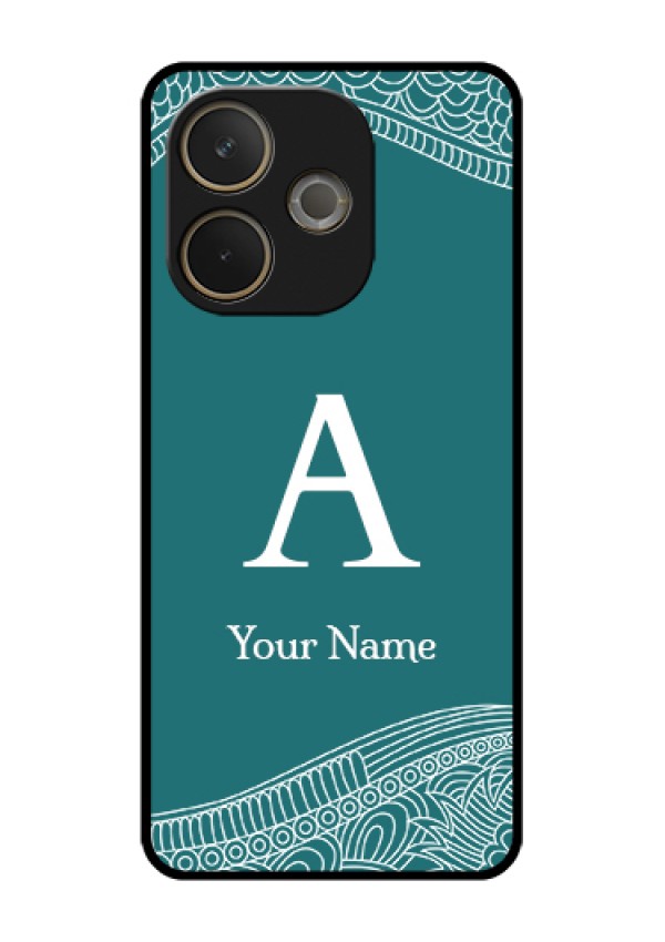 Oppo A5 Pro 5G Custom Glass Phone Case - Line Art Pattern With Custom Name Design