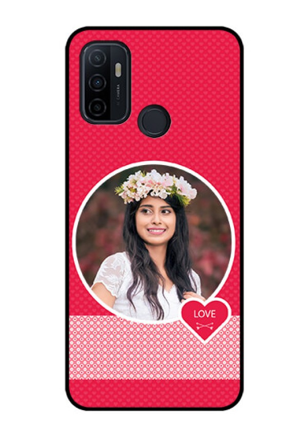 Oppo A53 Personalised Glass Phone Case  - Pink Pattern Design