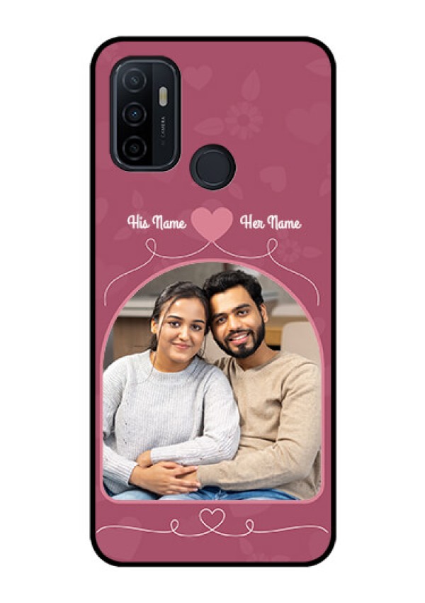 Oppo A53 Photo Printing on Glass Case  - Love Floral Design