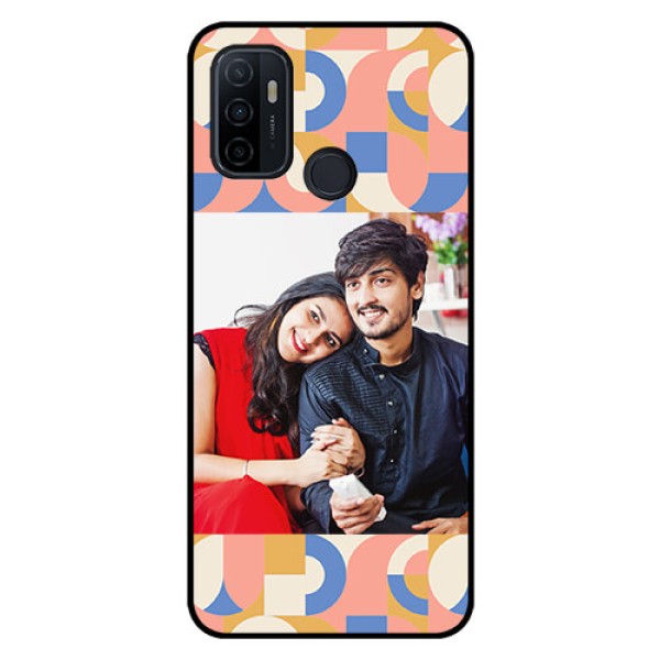 Oppo A53 Photo Printing on Glass Case - Semi-circle Maze Pattern Design Oppo A53 Photo Printing on Glass Case - Semi-circle Maze Pattern Design