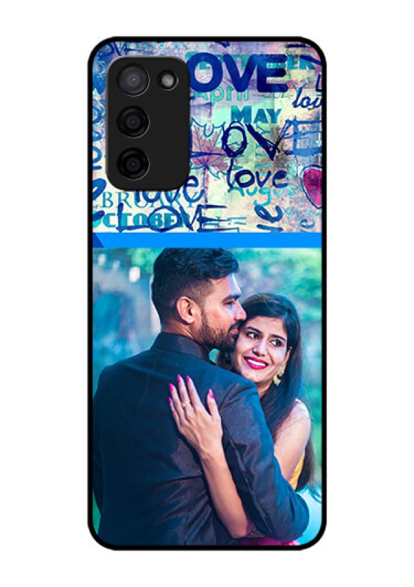 Oppo A53s 5G Custom Glass Mobile Case - Colorful Love Design