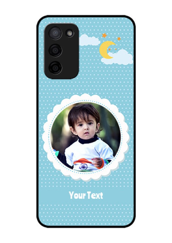 Oppo A53s 5G Personalised Glass Phone Case - Violet Pattern Design