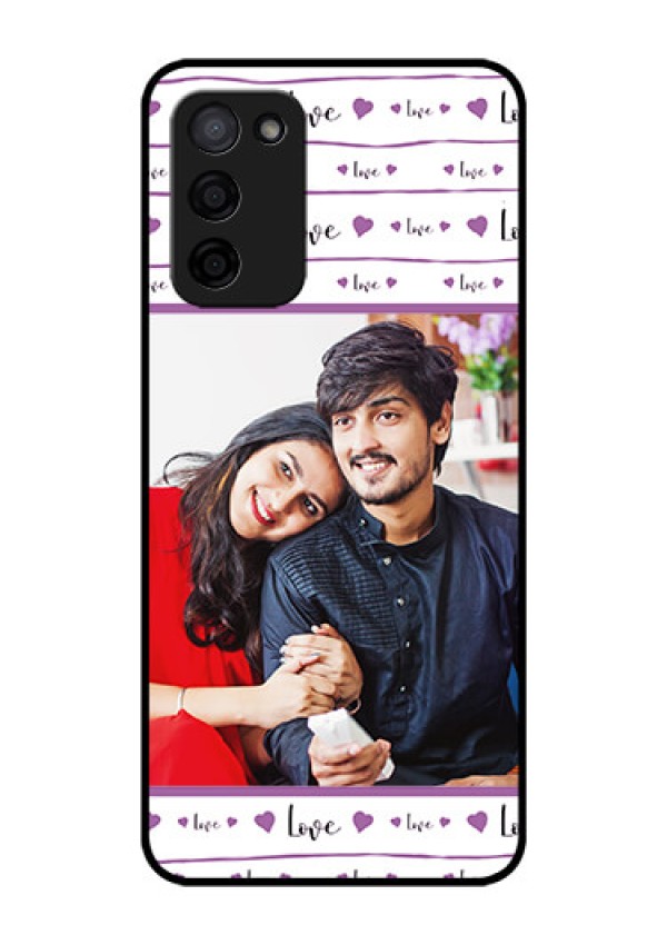 Oppo A53s 5G Custom Glass Mobile Case - Couples Heart Design