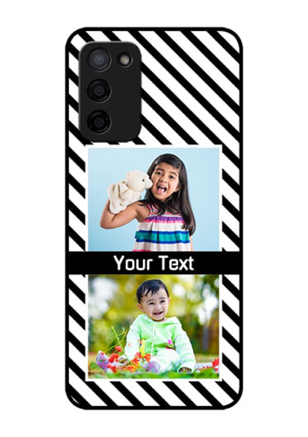 Oppo A53s 5G Photo Printing on Glass Case - Black And White Stripes Design