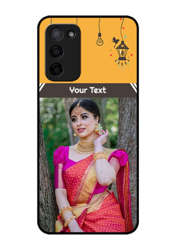 Oppo A53s 5G Custom Glass Mobile Case - with Family Picture and Icons 