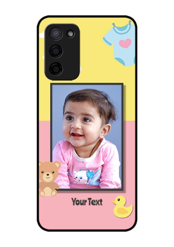 Oppo A53s 5G Photo Printing on Glass Case - Kids 2 Color Design