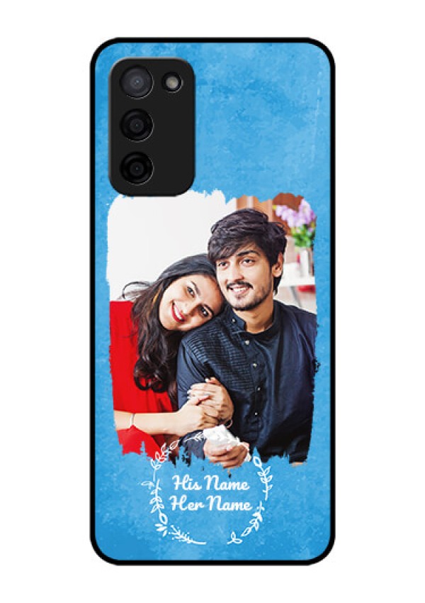 Oppo A53S 5G Custom Glass Phone Case - Blue Color Vintage Design