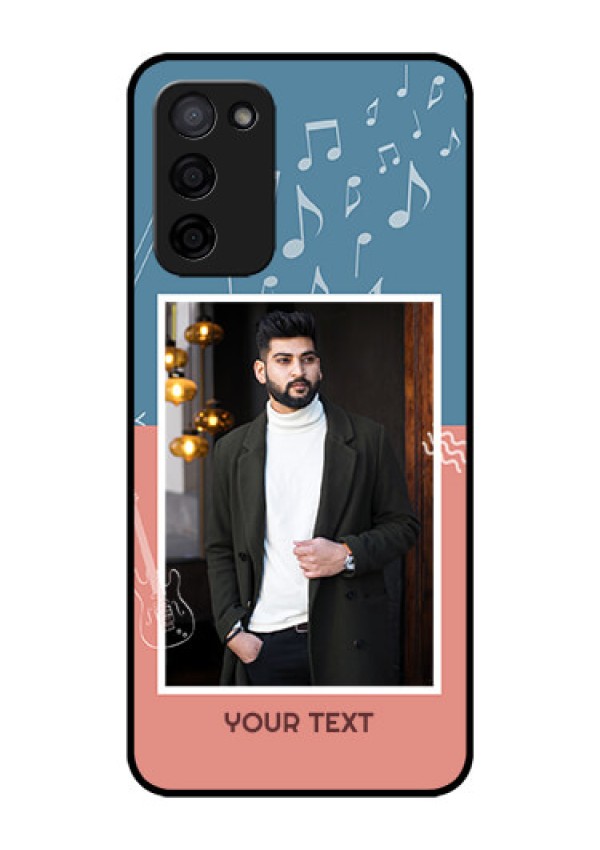 Oppo A53s 5G Photo Printing on Glass Case - with Color Musical Note Design