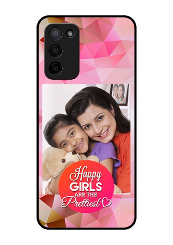 Oppo A53s 5G Photo Printing on Glass Case - Abstract Triangle Design