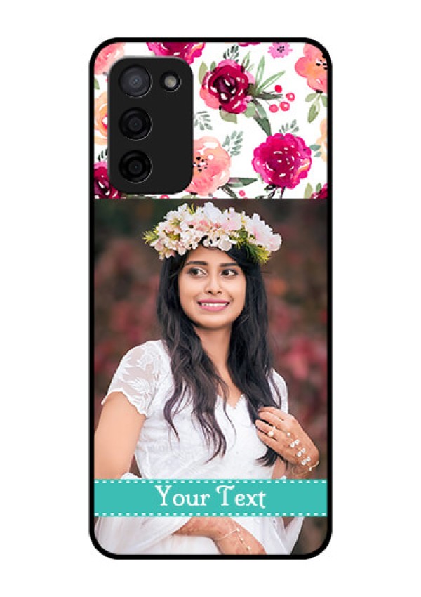 Oppo A53s 5G Custom Glass Phone Case - Watercolor Floral Design