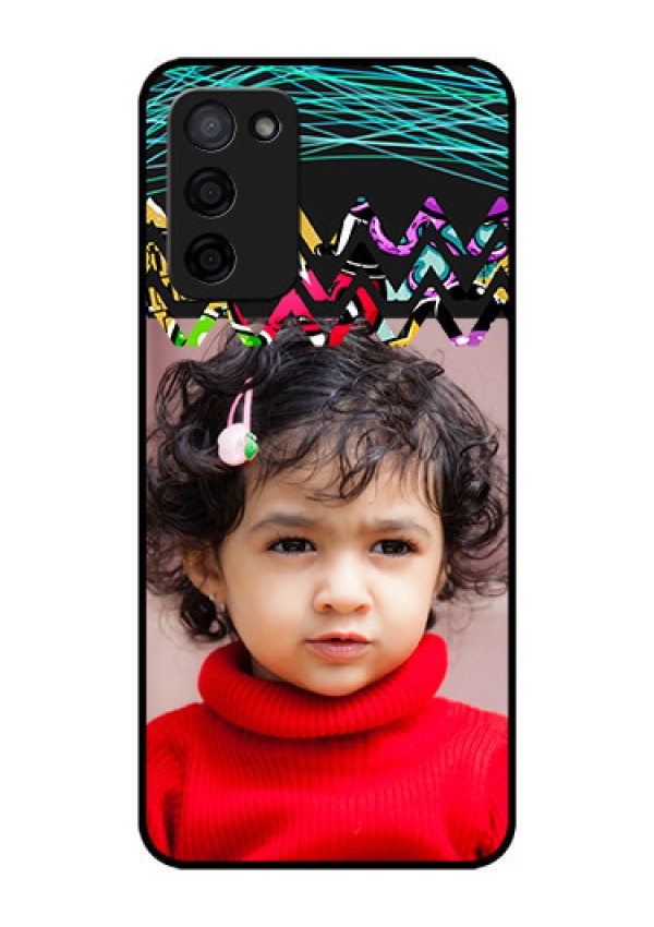 Oppo A53s 5G Personalized Glass Phone Case - Neon Abstract Design