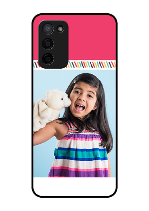 Oppo A53s 5G Personalized Glass Phone Case - Line art design