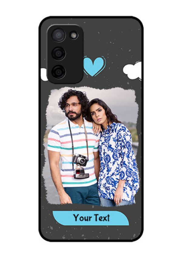 Oppo A53s 5G Custom Glass Phone Case - Splashes with love doodles Design
