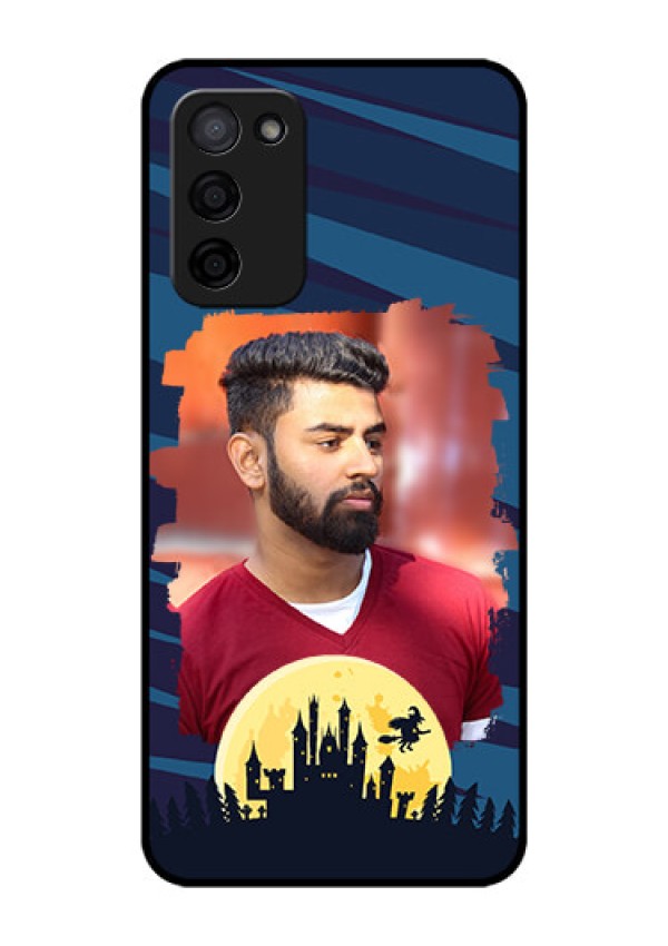 Oppo A53s 5G Photo Printing on Glass Case - Halloween Witch Design 