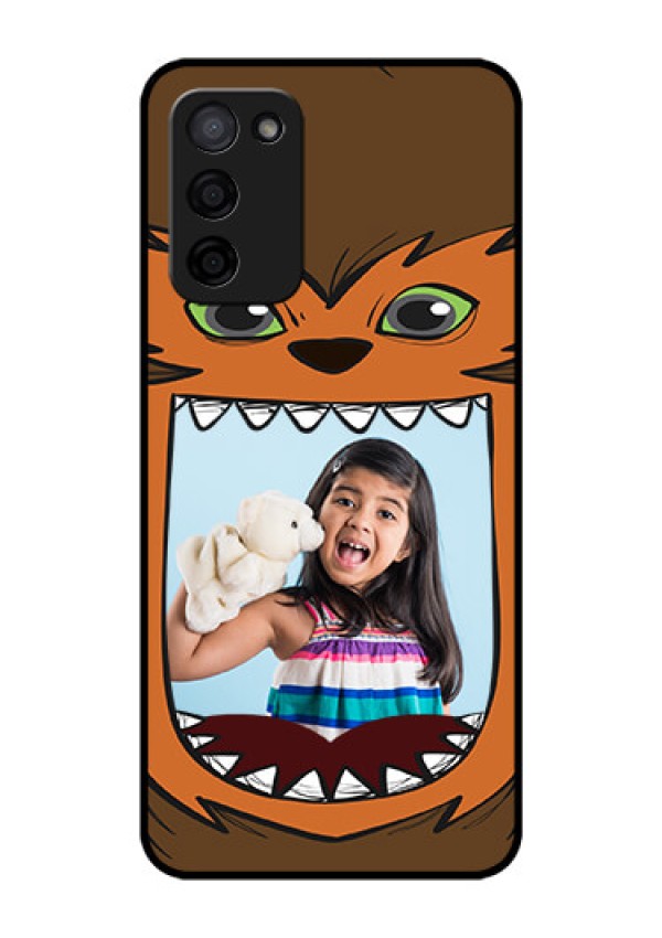 Oppo A53s 5G Photo Printing on Glass Case - Owl Monster Back Case Design