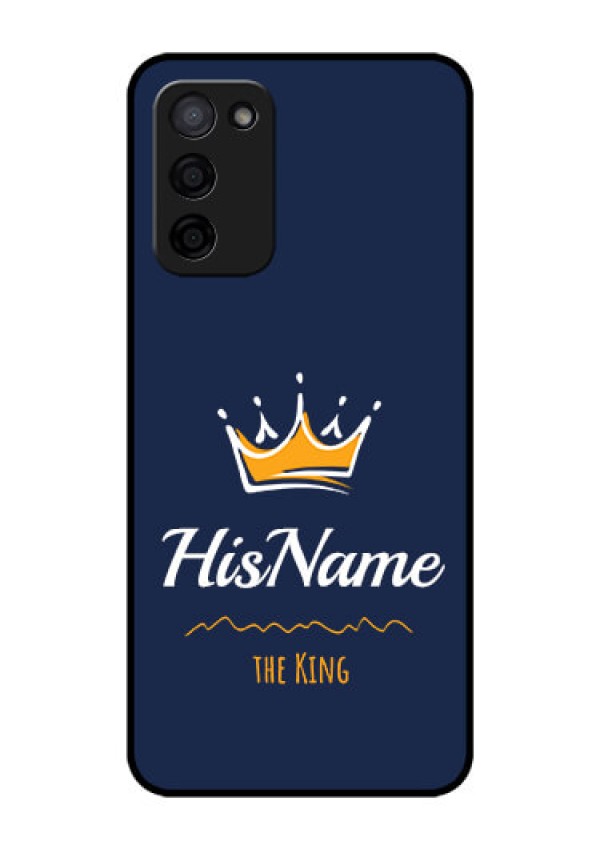 Oppo A53s 5G Glass Phone Case King with Name