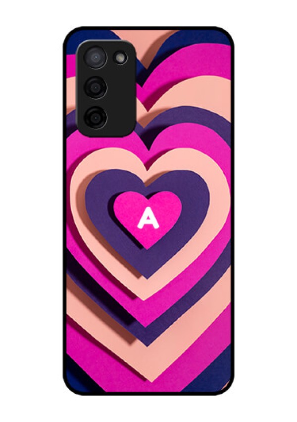 Oppo A53s 5G Custom Glass Mobile Case - Cute Heart Pattern Design