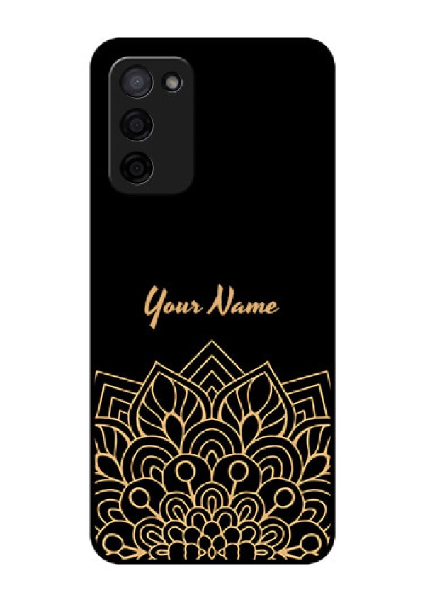 Oppo A53s 5G Custom Glass Phone Case - Golden mandala Design