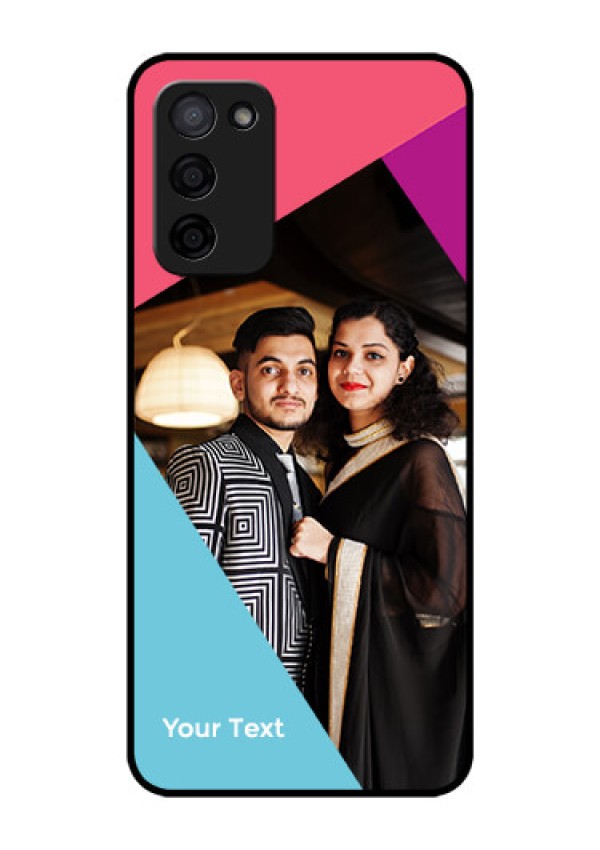 Oppo A53s 5G Custom Glass Mobile Case - Stacked Triple colour Design