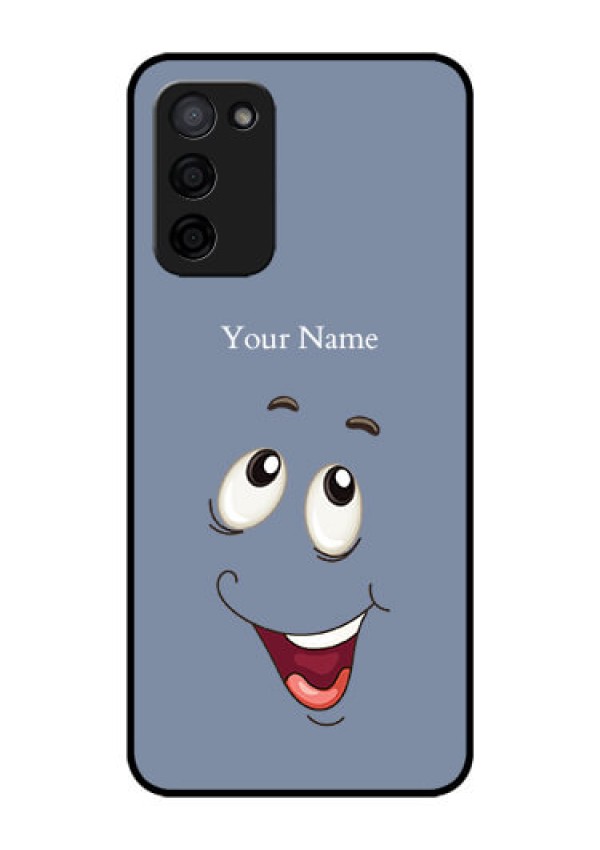 Oppo A53s 5G Photo Printing on Glass Case - Laughing Cartoon Face Design