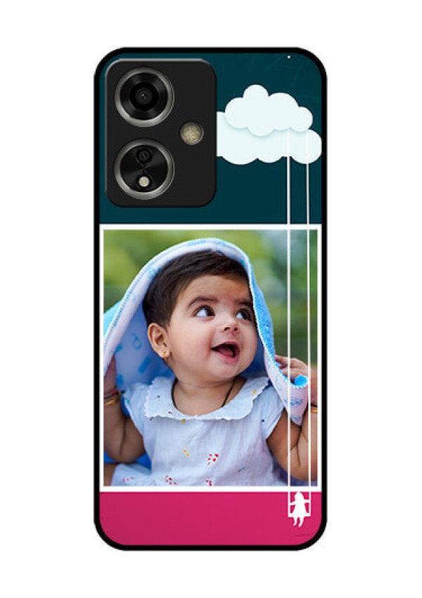 Oppo A59 5G Custom Glass Phone Case - Cute Girl With Cloud Design