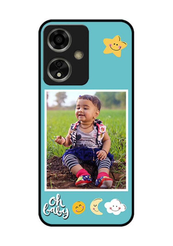 Oppo A59 5G Custom Glass Phone Case - Smiley Kids Stars Design