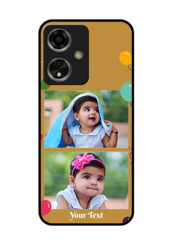 Oppo A59 5G Custom Glass Phone Case - Image Holder With Birthday Celebrations Design