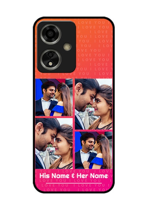 Oppo A59 5G Custom Glass Phone Case - I Love You Pink Design
