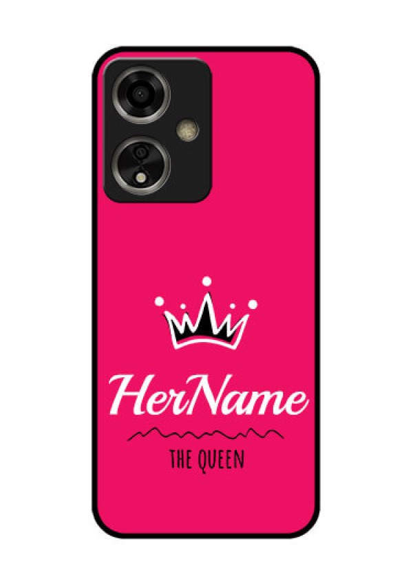 Oppo A59 5G Custom Glass Phone Case - Queen With Name Design