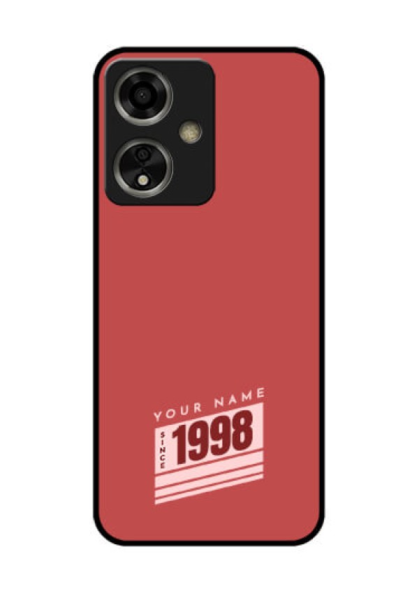 Oppo A59 5G Custom Glass Phone Case - Red Custom Year Of Birth Design