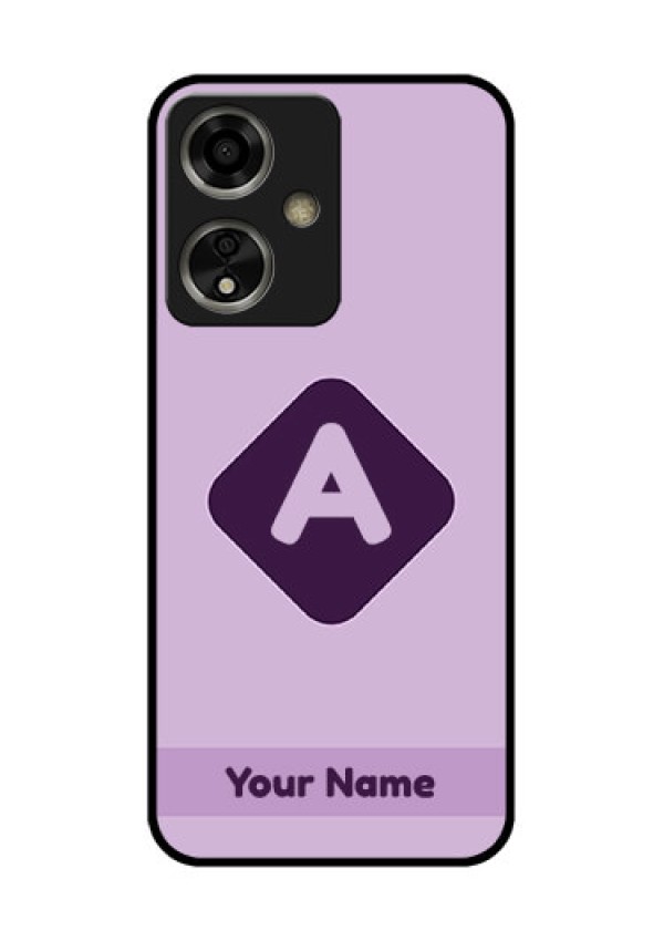 Oppo A59 5G Custom Glass Phone Case - Custom Letter In Curved Badge Design