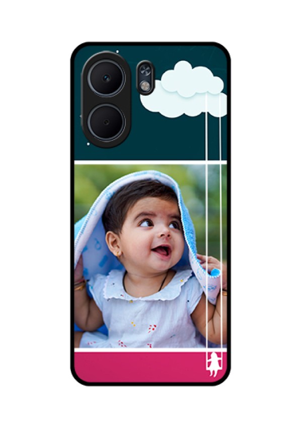 Oppo A5x 4G Custom Glass Phone Case - Cute Girl With Cloud Design