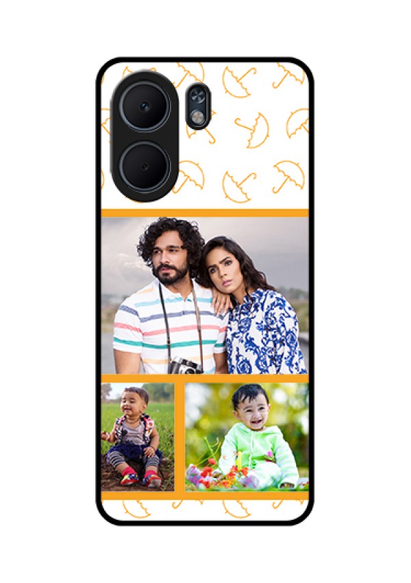 Oppo A5x 4G Custom Glass Phone Case - Yellow Pattern Design