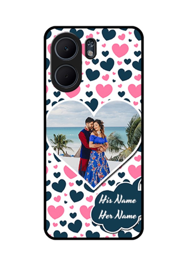 Oppo A5x 4G Custom Glass Phone Case - Pink & Blue Heart Design