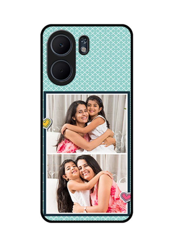 Oppo A5x 4G Custom Glass Phone Case - 2 Image Holder With Pattern Design