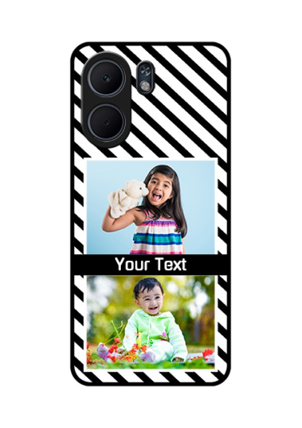 Oppo A5x 4G Custom Glass Phone Case - Black And White Stripes Design