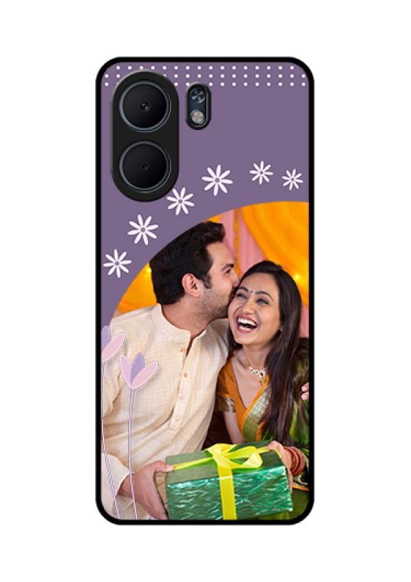 Oppo A5x 4G Custom Glass Phone Case - Lavender Flowers Design