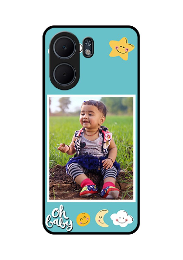 Oppo A5x 4G Custom Glass Phone Case - Smiley Kids Stars Design