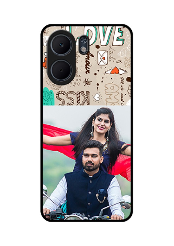 Oppo A5x 4G Custom Glass Phone Case - Love Doodle Pattern