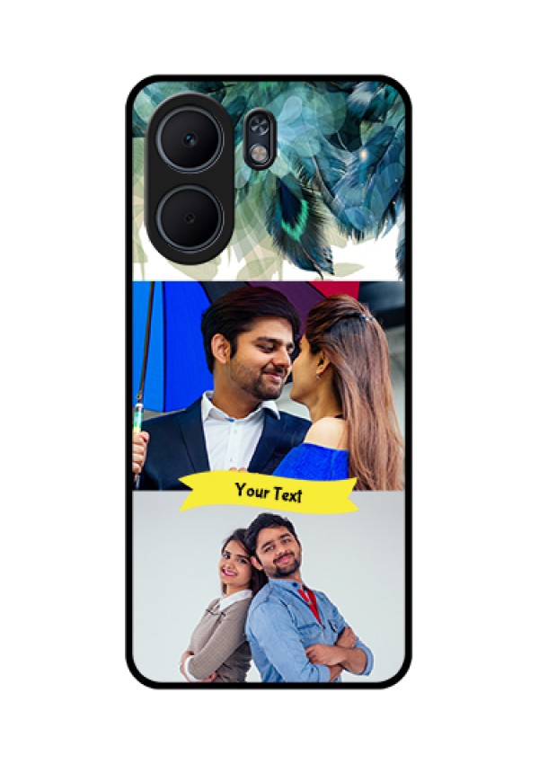 Oppo A5x 4G Custom Glass Phone Case - Image With Boho Peacock Feather Design