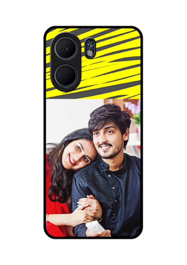Oppo A5x 4G Custom Glass Phone Case - Yellow Abstract Design
