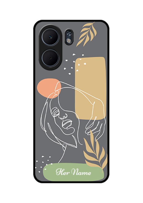 Oppo A5x 4G Custom Glass Phone Case - Gazing Woman Line Art Design