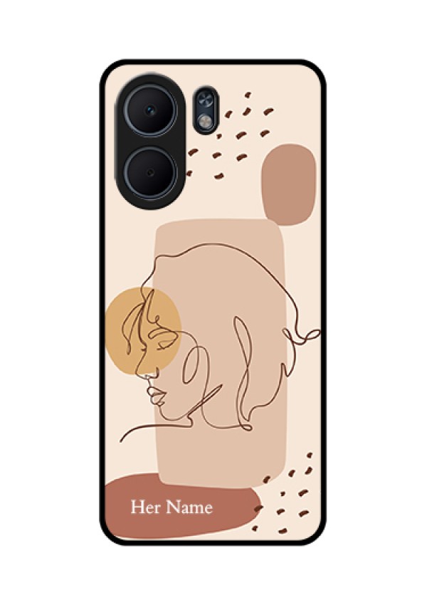 Oppo A5x 4G Custom Glass Phone Case - Calm Woman Line Art Design