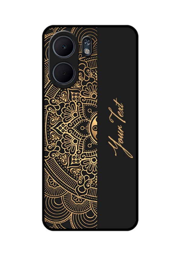 Oppo A5x 4G Custom Glass Phone Case - Mandala Art With Custom Text Design
