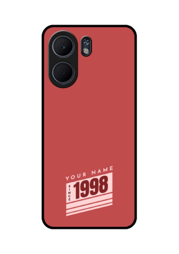 Oppo A5x 4G Custom Glass Phone Case - Red Custom Year Of Birth Design