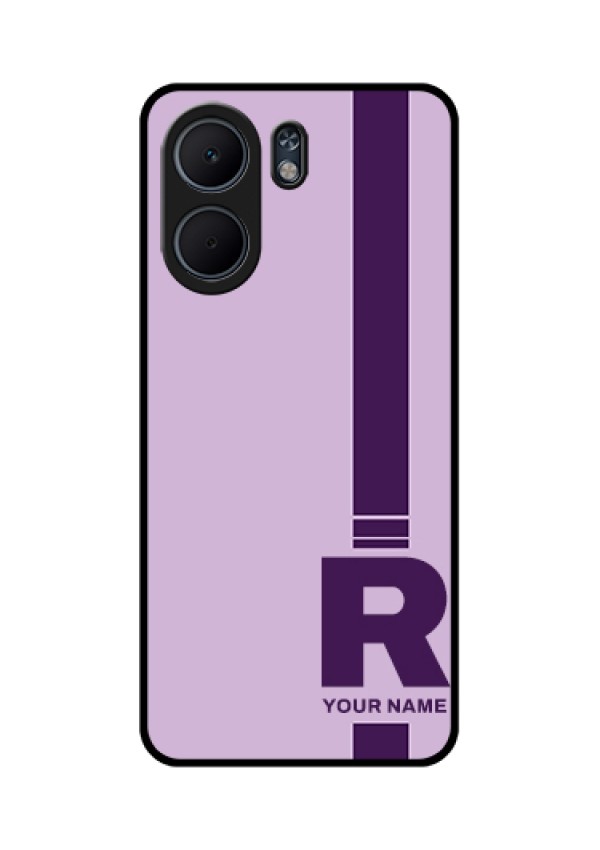 Oppo A5x 4G Custom Glass Phone Case - Simple Dual Tone Stripe With Name Design