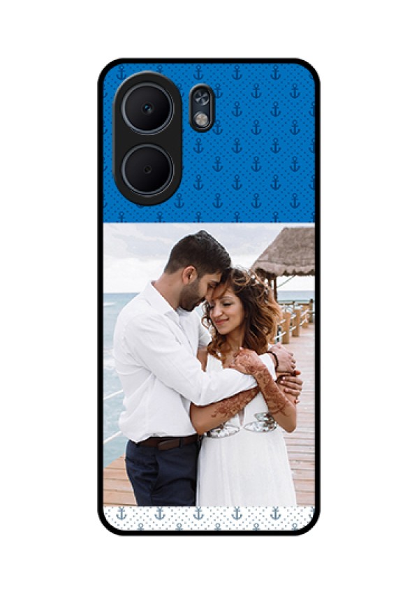 Oppo A5x 5G Custom Glass Phone Case - Blue Anchors Design